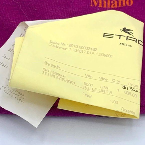 $25 dollar ENTRY- with 🎁 
For💥$685!!! ETRO MILANO- CLUTCH-
ONLY 25 entries !💥 - Picture 3 of 14